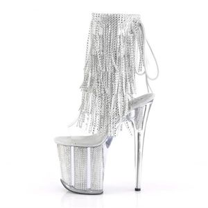 New Never Worn, Platform Dance Heels Stiletto Shoe Glitter Diamonds Bling